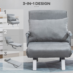 Portland Single Seater Light Grey Foldable Sofa Bed - Wilko - thumbnail 7