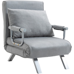 Portland Single Seater Light Grey Foldable Sofa Bed - Wilko - thumbnail 3