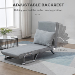 Portland Single Seater Light Grey Foldable Sofa Bed - Wilko - thumbnail 6