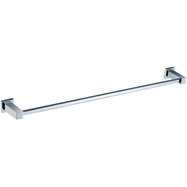 Nes Home Chrome Square Single Towel Rail 605mm - Size: 5.4 x 60.5 x 7cm - Silver - Wilko