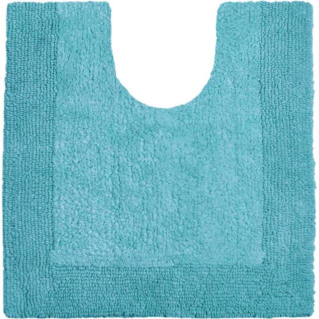 Allure Bath Fashions Elegance Turquoise Reversible Pedestal Mat 53 x 55cm - Blue - Wilko - image 1