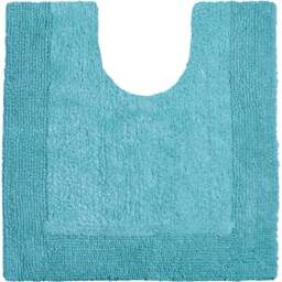 Allure Bath Fashions Elegance Turquoise Reversible Pedestal Mat 53 x 55cm - Blue - Wilko