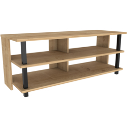 Decorotika Pueblo 4 Open Shelf Black and Oak Wide TV Unit - Size: 47 x 120 x 45cm - Multi - Wilko - thumbnail 3