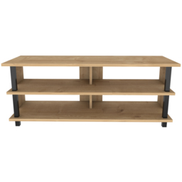 Decorotika Pueblo 4 Open Shelf Black and Oak Wide TV Unit - Size: 47 x 120 x 45cm - Multi - Wilko - thumbnail 4