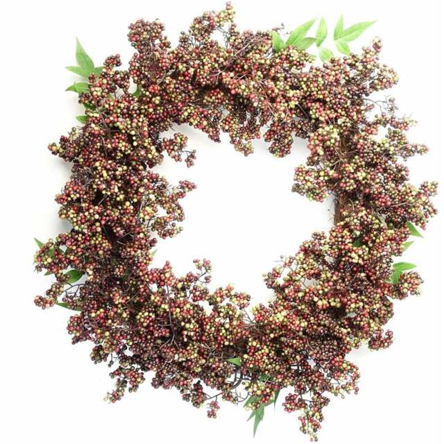 Botanik Black and Red Berry Artificial Wreath 55cm - Size: 55 x 60 x 10cm - Wilko - image 1