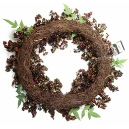 Botanik Black and Red Berry Artificial Wreath 55cm - Size: 55 x 60 x 10cm - Wilko - thumbnail 5