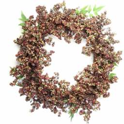 Botanik Black and Red Berry Artificial Wreath 55cm - Size: 55 x 60 x 10cm - Wilko
