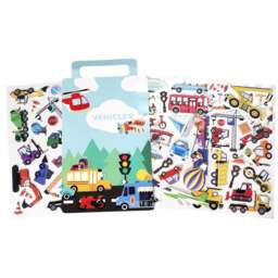 Walplus City Transport Heavy Construction Vehicle Double Sided Reusable Foam Window Sticker 69 Piece - Size: 0.3 x 30 x 55cm - Multi - Wilko - thumbnail 3