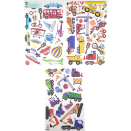 Walplus City Transport Heavy Construction Vehicle Double Sided Reusable Foam Window Sticker 69 Piece - Size: 0.3 x 30 x 55cm - Multi - Wilko - thumbnail 6