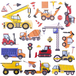 Walplus City Transport Heavy Construction Vehicle Double Sided Reusable Foam Window Sticker 69 Piece - Size: 0.3 x 30 x 55cm - Multi - Wilko - thumbnail 4