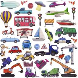 Walplus City Transport Heavy Construction Vehicle Double Sided Reusable Foam Window Sticker 69 Piece - Size: 0.3 x 30 x 55cm - Multi - Wilko - thumbnail 1