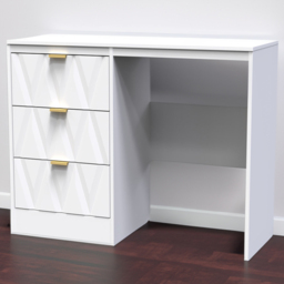 Crowndale Las Vegas 3 Drawer White Matt Dressing Table - Wilko