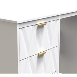 Crowndale Las Vegas 3 Drawer White Matt Dressing Table - Wilko - thumbnail 6