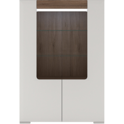 Florence Toronto 2 Door White and San Remo Oak Low Glazed Display Cabinet - Furniture To Go - Wilko - thumbnail 4