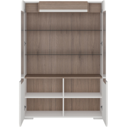 Florence Toronto 2 Door White and San Remo Oak Low Glazed Display Cabinet - Furniture To Go - Wilko - thumbnail 5