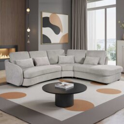 Mabel Corner Sofa Cream Left-hand - Size: 6 Seater - Wilko - thumbnail 1