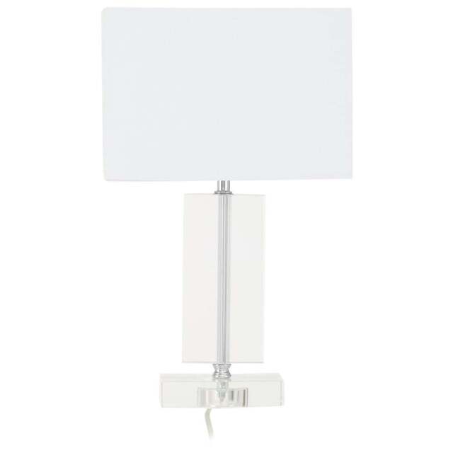 Premier Housewares Rectangular Artisan Table Lamp - Size: 24 x 16 x 40cm - Silver - Wilko - image 1