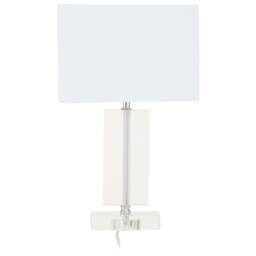 Premier Housewares Rectangular Artisan Table Lamp - Size: 24 x 16 x 40cm - Silver - Wilko - thumbnail 1