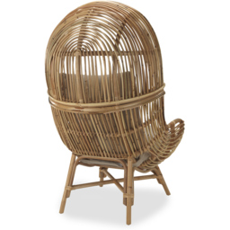 Desser Rattan Loft Egg Chair with Jasper Cushion - Size: Single - Cream - Wilko - thumbnail 4