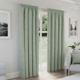 Enhanced Living Dallas Green Thermal Blackout Pencil Pleat Curtains 229 x 274cm - Size: W 229 x D 274cm - Wilko