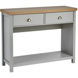 Home Source Avon 2 Drawer Single Shelf Grey Console Table - Size: 76 x 97 x 35cm - Wilko - thumbnail 3
