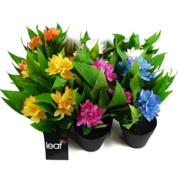 Leaf Freesia Artificial Plant in Pot 18cm 6 Pack - Size: 18 x 25 x 25cm - Green - Wilko - thumbnail 4