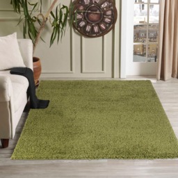 Desire Rugs Oxford Green Plain Shaggy Runner Rug 60 x 220cm - Wilko - thumbnail 3