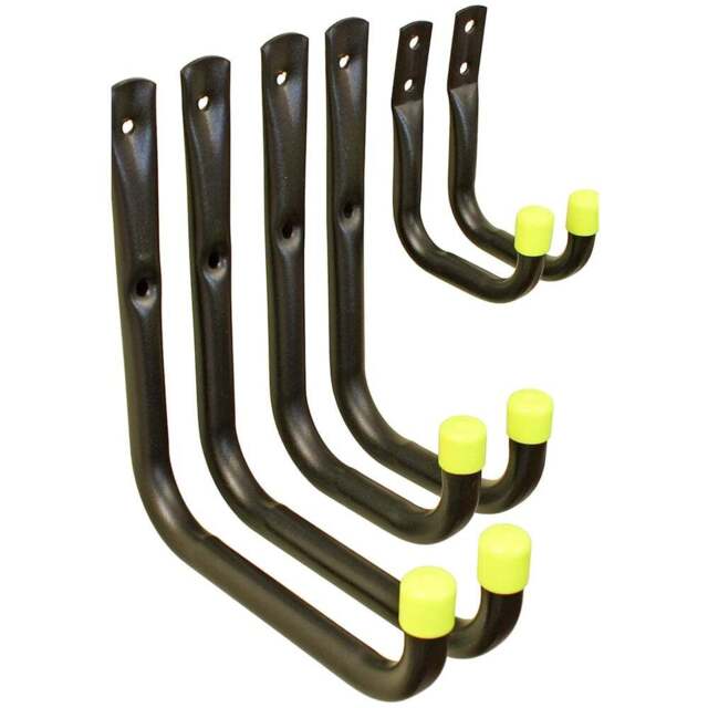 Select Black and Yellow Universal Hook 6 Pack - Size: 19 x 1.7 x 18.5cm - Wilko - image 1