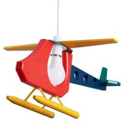 ValueLights Kids Multicoloured 3D Helicopter Pendant Shade - Size: 21 x 40 x 50cm - Wilko