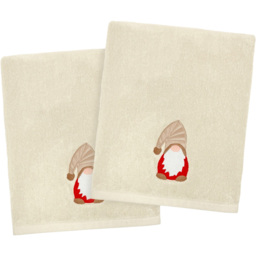 Allure Bath Fashions Gonk Christmas Natural Hand Towels 50 x 90cm 2 Pack - Size: 50 x 85 x 0.5cm - Wilko - thumbnail 1