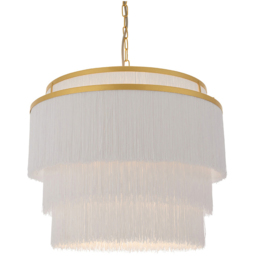 Merano Varese Matt Gold and White 3 Light Pendant Ceiling Light - Size: 50 x 50 x 192cm - Wilko - thumbnail 4