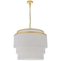 Merano Varese Matt Gold and White 3 Light Pendant Ceiling Light - Size: 50 x 50 x 192cm - Wilko