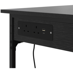 Living and Home Single Drawer Black Bar Table with Built-In Charging Station - Size: 102.5 x 60 x 60cm - Wilko - thumbnail 6