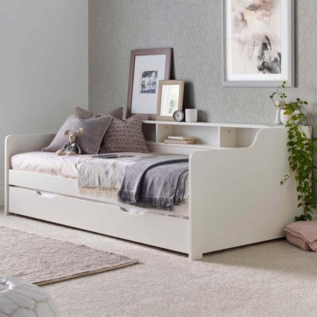 Tyler Single White Bed and Trundle with Orthopaedic Mattress - Bedmaster - Wilko - image 1