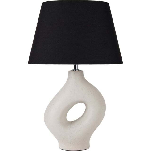 Pacific Lifestyle Ulla Monochrome Organic Ceramic Table Lamp - Cream - Wilko - image 1