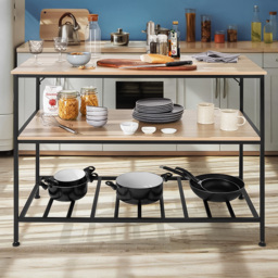 tectake Akeley 2 Shelf Oak Sonoma Shelving Unit - Brown - Wilko