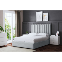 DS Living Evangeline Small Double Silver Upholstered Bed Frame with Headboard - Wilko - thumbnail 6