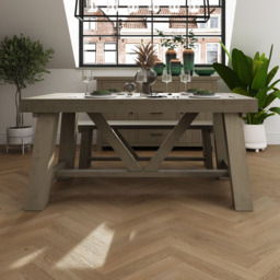 FWStyle Saltash Reclaimed Pine Dining Table - Brown - Wilko - thumbnail 6