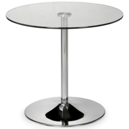 Julian Bowen Kudos 4 Seater Pedestal Dining Table Chrome and Glass - Multi - Wilko - thumbnail 3