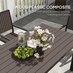 Outsunny 6 Seater Garden Dining Set Brown - Wilko - thumbnail 7