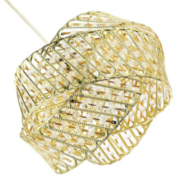 Happy Homewares 3 Ring Gold Pendant Light Shade with Acrylic Bead - Size: 21 x 30 x 30cm - Wilko - thumbnail 4