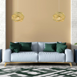 Happy Homewares 3 Ring Gold Pendant Light Shade with Acrylic Bead - Size: 21 x 30 x 30cm - Wilko - thumbnail 3