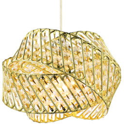 Happy Homewares 3 Ring Gold Pendant Light Shade with Acrylic Bead - Size: 21 x 30 x 30cm - Wilko - thumbnail 7