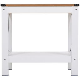 Living and Home Single Shelf White Side Table - Size: 55.7 x 60 x 31cm - White + Natural - Wilko - thumbnail 4