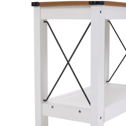 Living and Home Single Shelf White Side Table - Size: 55.7 x 60 x 31cm - White + Natural - Wilko - thumbnail 6