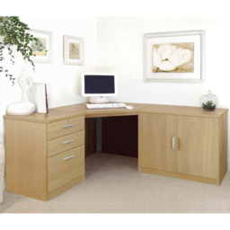 R White Cabinets 2 Door 3 Drawer Light Brown Set-13 Corner Desk - Size: 72.8 x 179 x 141.9cm - Wilko - thumbnail 5
