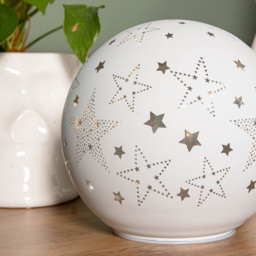 Samuel Alexander Star Glass Ball LED Christmas Decoration - Size: 15 x 15 x 15cm - White - Wilko - thumbnail 4
