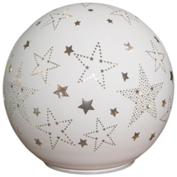Samuel Alexander Star Glass Ball LED Christmas Decoration - Size: 15 x 15 x 15cm - White - Wilko - thumbnail 1