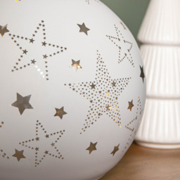 Samuel Alexander Star Glass Ball LED Christmas Decoration - Size: 15 x 15 x 15cm - White - Wilko - thumbnail 6
