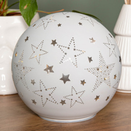 Samuel Alexander Star Glass Ball LED Christmas Decoration - Size: 15 x 15 x 15cm - White - Wilko - thumbnail 3